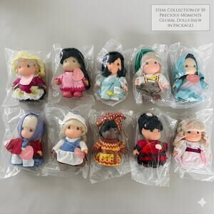 Complete 10 Piece Precious Moments Around the World Doll Set 1994 Enesco Vintage